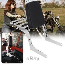 Black Backrest Sissy Bar With Luggage Rack And Comfortable Pad For Honda Rebel 250 CMX 250 CA250 All Year
