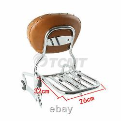 12 Backrest Sissy Bar Rack & Mounting Spools Fit For Indian Chief Classic 14-18