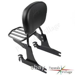 1x Detachable Sissy Bar Backrest withLuggage Rack For Harley FXDF and FXDFSE 08 09