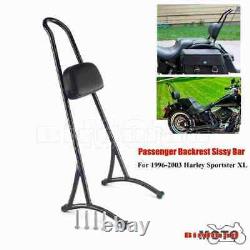 20 Black Detachable Passenger Backrest Sissy Bar For Harley Sportster XL 96-13