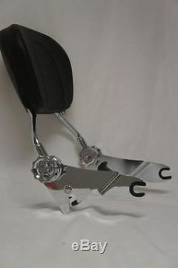 4 Point Docking Kit + Detachable Backrest Sissy bar Harley Davidson 09-13