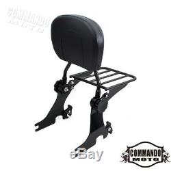 Adjustable Black Backrest Sissy Bar Luggage Rack For Harley Sportster 2004-17 16