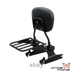 Adjustable Detachable Backrest Sissy Bar Luggage Rack For Harley'06-later FXST