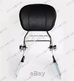 Adjustable Detachable Backrest Sissy Bar Luggage Rack For Harley Dyna 06up Chrom