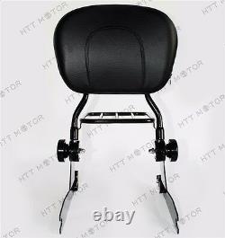 Adjustable Detachable Backrest Sissy Bar Luggage Rack for Harley Softail