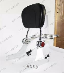 Adjustable Detachable Backrest Sissy Bar Luggage rack For Harley Dyna 02-05 Chro