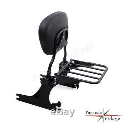 Adjustable Detachable Backrest Sissy Bar & Rack For Harley Dyna Lower Rider FXDL