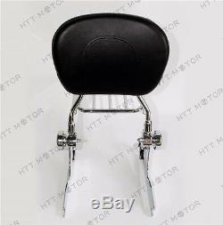 Adjustable Detachable Backrest Sissy Bar With Luggage Rack for Harley DELUXE 06-17