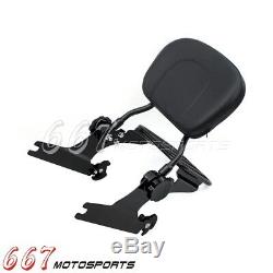 Adjustable Detachable Sissy Bar Backrest & Luggage Rack For Harley Softail Black