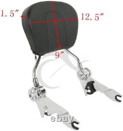 Adjustable Sissy Bar Passenger Backrest WithPad Fits for Harley Touring Road King