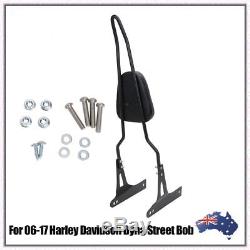 Backrest Sissy Bar For Harley Davidson Dyna Street Bob 2006-17 Detachable Black