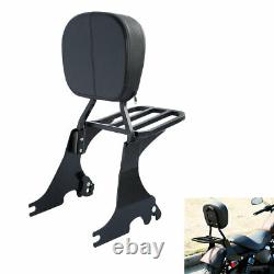 Backrest Sissy Bar &Luggage Rack Fit For Harley Sportster XL883 1200 48 72 04-22