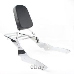 Backrest Sissy Bar+ Luggage Rack Fit Yamaha V Star DS 400 650 Custom drag star