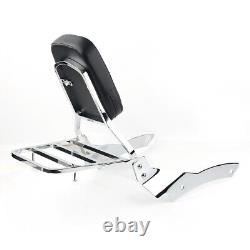 Backrest Sissy Bar+ Luggage Rack Fit Yamaha V Star DS 400 650 Custom drag star