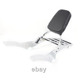 Backrest Sissy Bar+ Luggage Rack Fit Yamaha V Star DS 400 650 Custom drag star