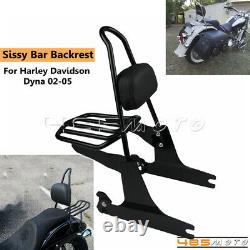 Backrest Sissy Bar with Luggage Rack For Harley 2002-2005 Dyna Low Rider FXDL