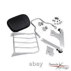 Backrest Sissy Bar with Luggage Rack For Harley Softail Deluxe FLSTN 2005-2015