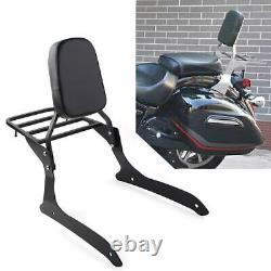 Backrest Sissy Pad & Luggage Rack For Yamaha XVS1300A V Star 1300 2007-15 Black