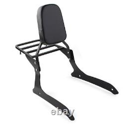 Backrest Sissy Pad & Luggage Rack For Yamaha XVS1300A V Star 1300 2007-15 Black