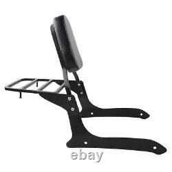 Backrest Sissy Pad & Luggage Rack For Yamaha XVS1300A V Star 1300 2007-15 Black