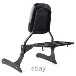 Backrest Sissy Pad & Luggage Rack For Yamaha XVS1300A V Star 1300 2007-15 Black