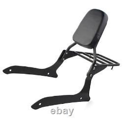 Backrest Sissy Pad & Luggage Rack For Yamaha XVS1300A V Star 1300 2007-15 Black