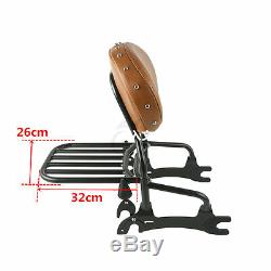 Black 12 Backrest Sissy Bar With Luggage Rack For Indian Chief Classic 2014-2019