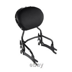 Black 12 Backrest Sissy Bar with Mount Spools Fit For Indian Chief Dark Horse 14+