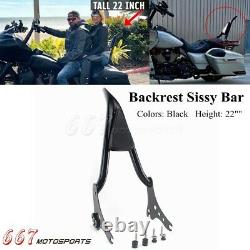 Black Backrest Sissy Bar For Harley Softail FLDE FLHC FLHCS FLSL FXBB 2018-2021