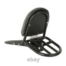Black Backrest Sissy Bar with Rack Baseplate Fit For Harley V-Rod VRSCA 2002-2006