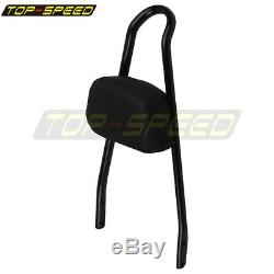 Black Detachable Backrest Sissy Bar Pad Rear Luggage Rack For Harley Dyna 06-UP