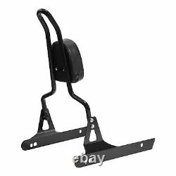 Black Detachable Backrest Sissy Bar Pad Upright Fit For Harley Dyna 2006-2017