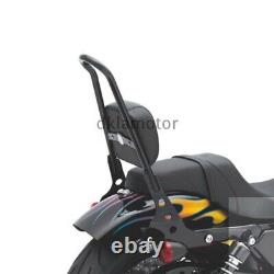 Black Detachable Passenger Sissy Bar Backrest For Harley Sportster XL 883 1200