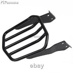 Black Detachable Sissy Bar Backrest with Luggage Rack For Harley Dyna 2006-Later