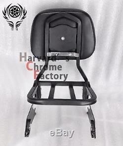 Black Detachable Sissy Bar Backrest with Luggage Rack Sportster XL883 1200 04-17