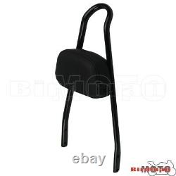 Black Sissy Bar Backrest with Flat Luggage Rack For Harley Dyna FXDC FXDL FXDX 02+