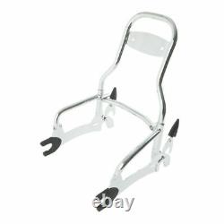 Chrome 12 Sissy Bar Backrest Black Pad Fit For Indian Chief Dark Horse 14-2018
