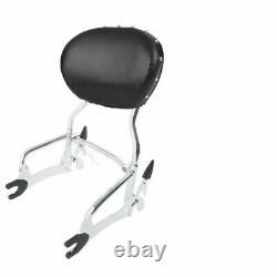 Chrome 12 Sissy Bar Black Backrest Mount Spools Fit For Indian Chieftain 14-20