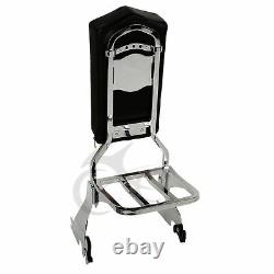 Chrome Backrest Sissy Bar Luggage Rack Fit For Harley Sportster XL 883 2004-2021