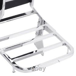 Chrome Backrest Sissy Bar + Luggage Rack Pad for Kawasaki Vulcan 1500 VN1500
