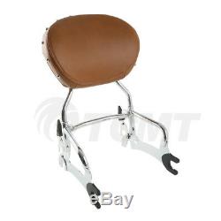 Chrome/Black 12 Backrest Sissy Bar WithPad For Indian Chief Vintage Classic 14-18