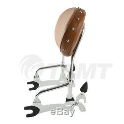 Chrome/Black 12 Backrest Sissy Bar WithPad For Indian Chief Vintage Classic 14-18