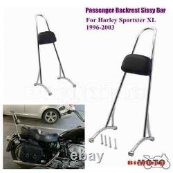 Chrome Detachable Passenger Backrest Sissy Bar For Harley Sportster XL 1996-2013