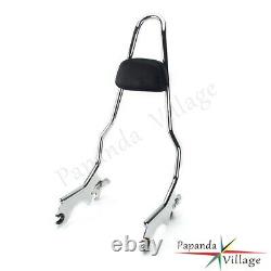 Chrome Sissy Bar Backrest withPad For Harley Softail Deluxe Heritage Street Bob