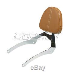 Chrome Sissy Bar with Backrest Brown Pad Kit For Indian Scout 15-18 Sixty 16-18