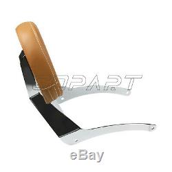 Chrome Sissy Bar with Backrest Brown Pad Kit For Indian Scout 15-18 Sixty 16-18