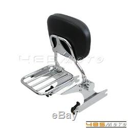Detachable Adjutable Backrest Sissy Bar with Luggage Rack For Harley Softail 00-05