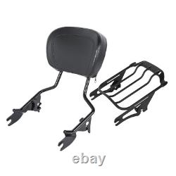 Detachable Backrest Sissy Bar Air Wing Luggage Fit For Harley Touring 09-22 New