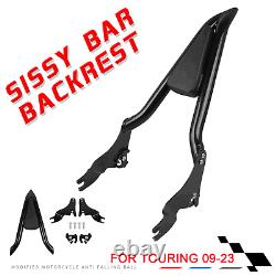 Detachable Backrest Sissy Bar Compatible with Harley Touring Street Glide 09-23