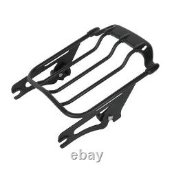 Detachable Backrest Sissy Bar Luggage Rack Fit For Harley Touring Air Wing 09-20